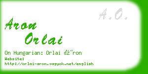 aron orlai business card